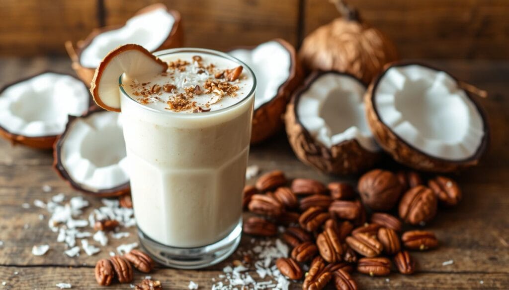 Coconut and pecan smoothie