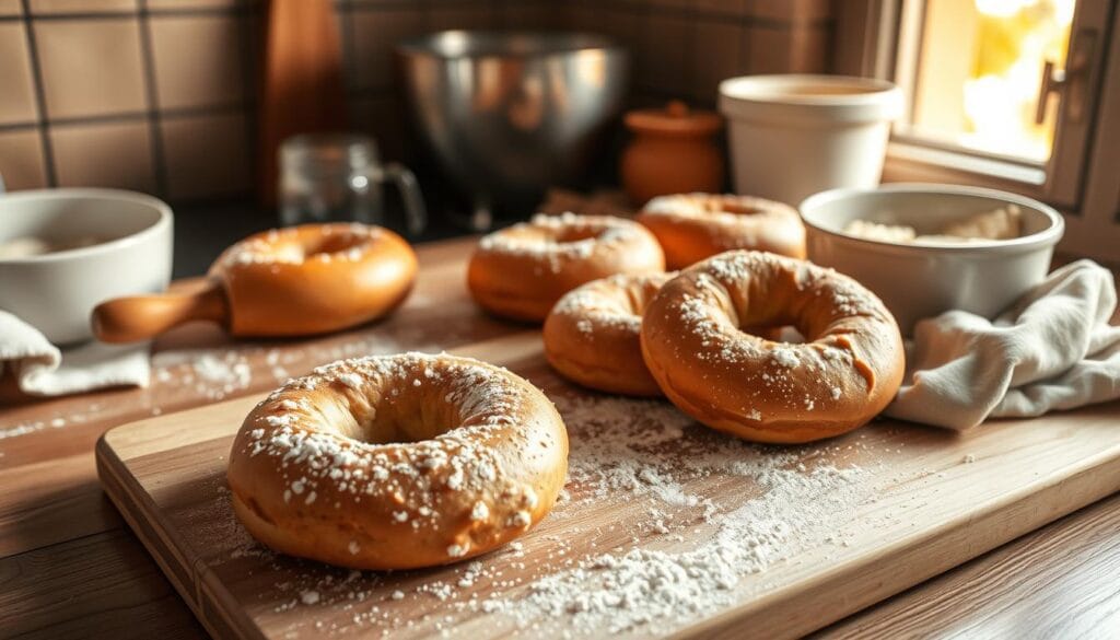 baking sourdough bagels