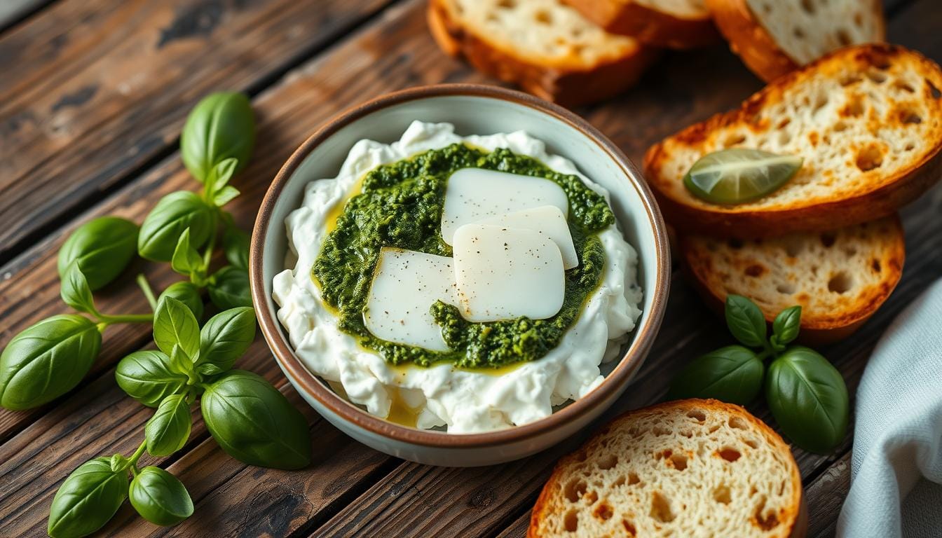 cottage cheese provolone pesto recipe