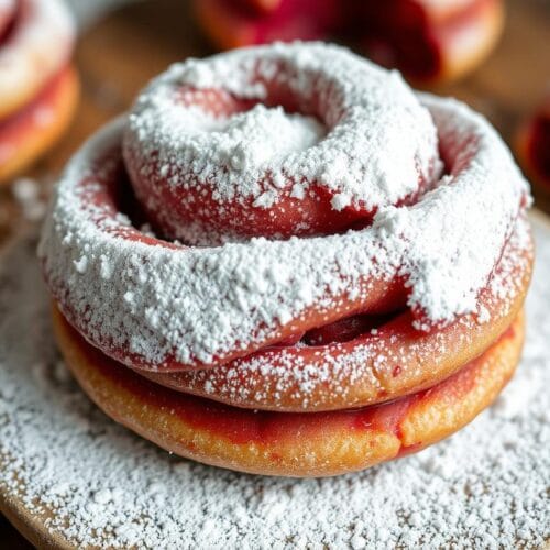 powdered sugar on funnel cakes