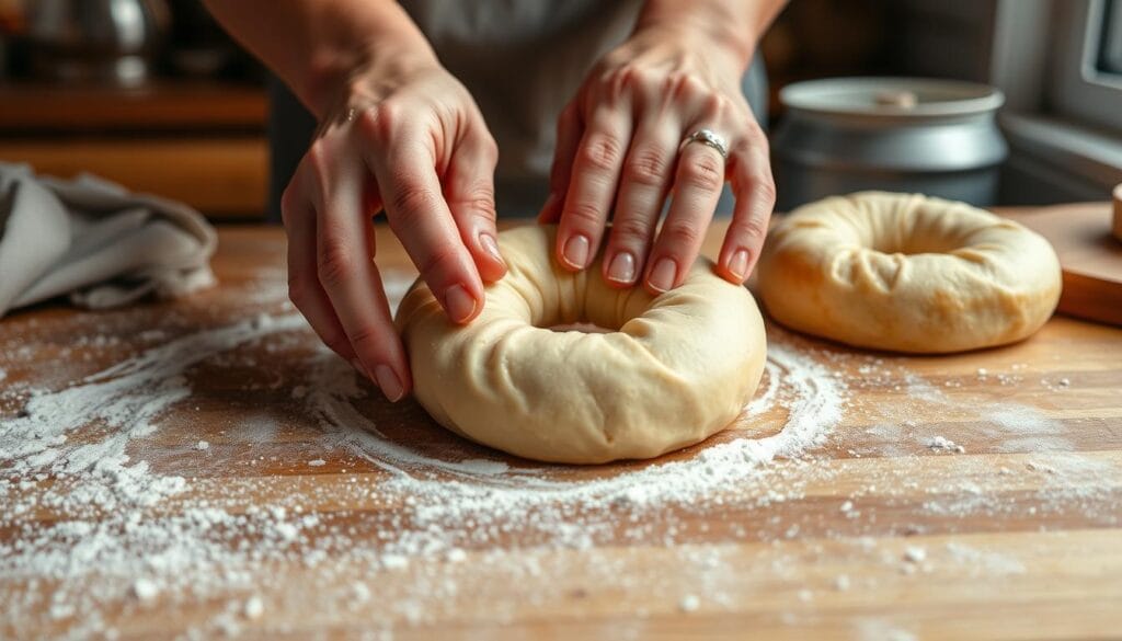 shaping bagels