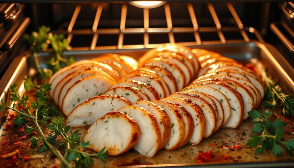 thin sliced chicken breast in oven