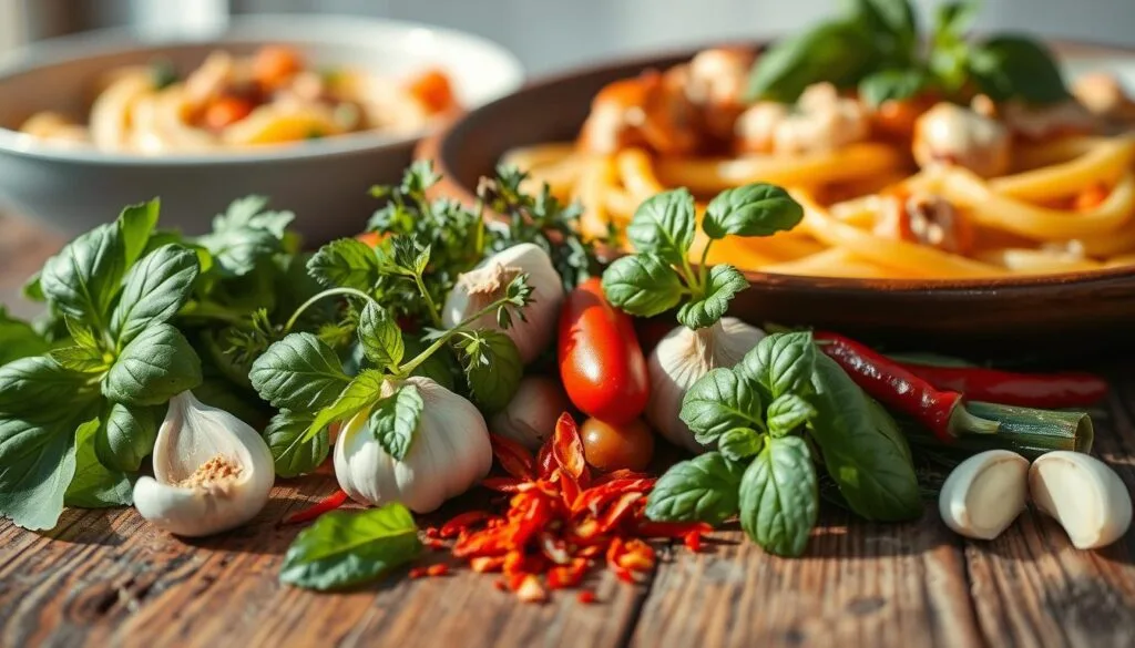 Herbs and Spices for Lobster Pasta