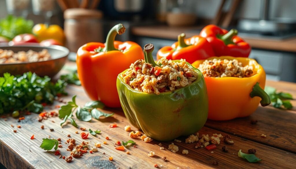 Stuffing bell peppers